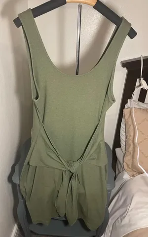 Aerie Green Knot Front Midi Dress Size XL​​ thumbnail 1