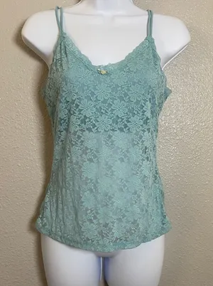 Secret Treasures Y2K Blue Camisole S/M Lace Feminine Fairy Coquette Dollette Girly Romantic 2000s thumbnail 1