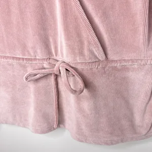 Madwell‎ Ribbed Velvet Surplice Peplum XS Top Mauve Dusty Rose Long Sleeves Soft thumbnail 2