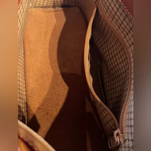 Brighton Shoulder Handbag Vintage Russet Brown Leather Croc Trim Purse Old Money thumbnail 7