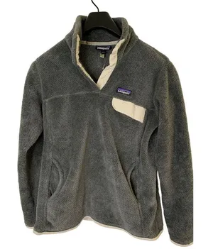 Patagonia Re-Tool snap T fleece pullover gray women's size large 25442 thumbnail 1