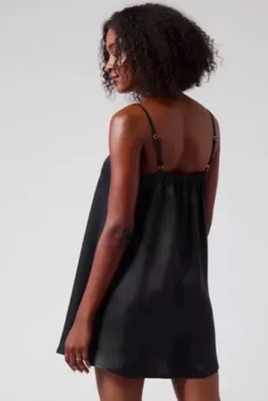 Womens large Athleta Calm Cool Black Slip Dress/Nightgown thumbnail 2