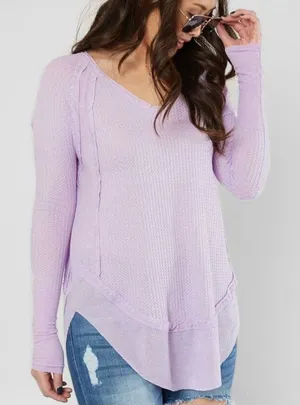 Free People Catalina Waffle Knit Thermal Top thumbnail 1