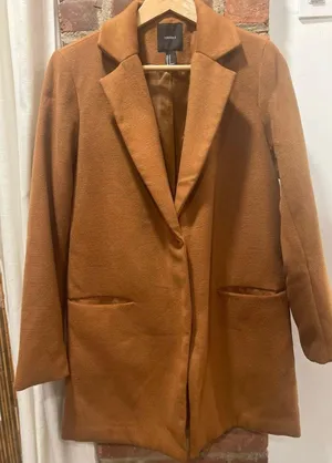 Womens Fall Tan Dress Coat Jacket M Forever21 thumbnail 5