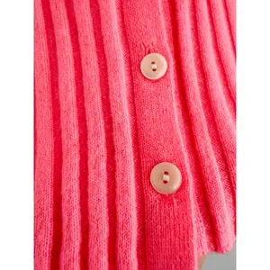 J.Crew | NWT Wide-Rib Cashmere Cardigan in Neon Capri Pink 100% Cashmere | Sz XS thumbnail 5