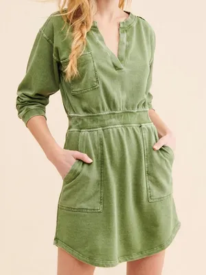 Daily practice Anthropologie‎ Terry Mini Dress green thumbnail 1
