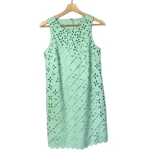 J. Crew Mint Green Laser Cut Shift‎ Mini Dress 2 thumbnail 2