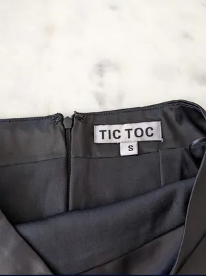 Dolls Kill Tic Toc Black Satin High Waist Mini Skirt thumbnail 7