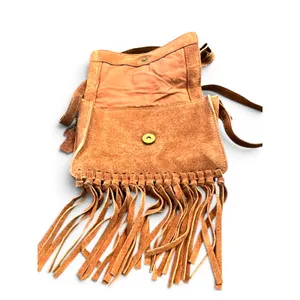 H&M leather suede fringe crossbody bag purse Bohemian Western Festival tassel thumbnail 5