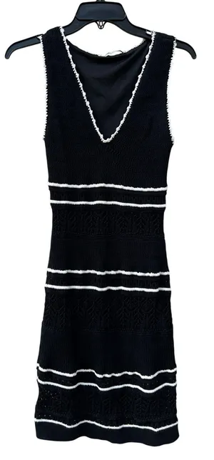 Abercrombie & Fitch Black White Crochet Mini Dress Sz XS Summer Vacation Resort thumbnail 1
