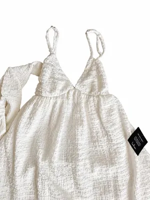Lulus White Textured Tie-Back Mini Dress NWT thumbnail 4