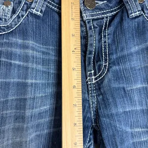 BKE Payton distressed dark wash denim jeans size 30R ladies thumbnail 10