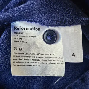 REFORMATION Maurita Danube Navy Blue Wrap Long Sleeve Dress Size 4 NEW thumbnail 10