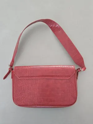 Mango NWOT! MNG Red Croc-Embossed Faux Leather Shoulder Bag thumbnail 2