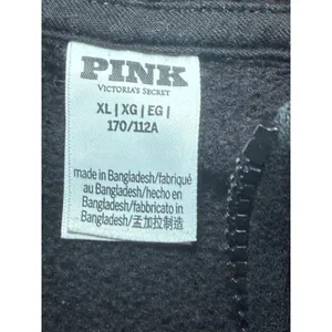 Victoria's Secret PINK Ivy Fleece Campus Full Zip Hoodie‎ Black XL Oversized Y2K thumbnail 4