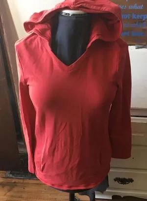 Talbots fitted kangaroo pocket hooded sweatshirt thumbnail 1