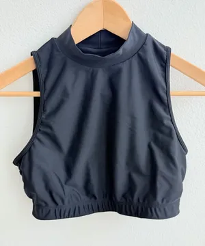 LA Hearts by PacSun Active Black High Neck Cropped Tank Top Size S thumbnail 1