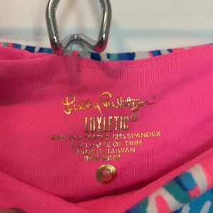 Lilly Pulitzer Luxletic Floral Weekender Leggings Tiki Pink And Light Blue Sz S thumbnail 7