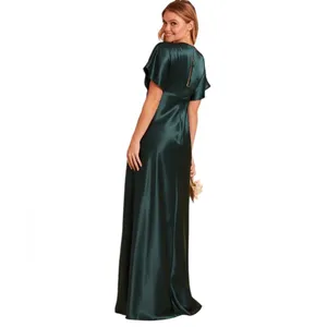 NWT Birdy Grey Jesse Kimono Satin Emerald Bridesmaid Maxi Dress Women Small thumbnail 3