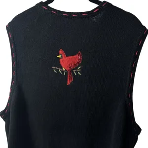Vintage White Stag Button Up Sweater Vest Cardinals Holiday Cabin Cozy‎ 18W/20W thumbnail 6