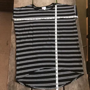 LuLaRoe Womens Top Size XXS Black White‎ Striped Irma Tunic Shirt thumbnail 6