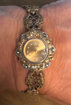 Vintage Regency Marcasite Filigree Band Watch thumbnail 6