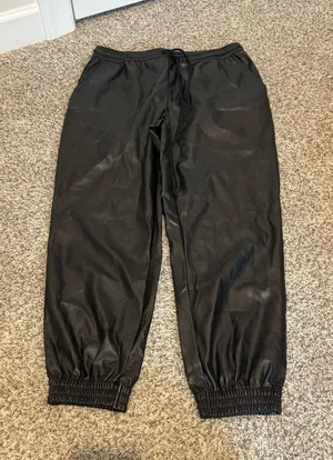 A New Day Faux Leather Joggers Black thumbnail 1