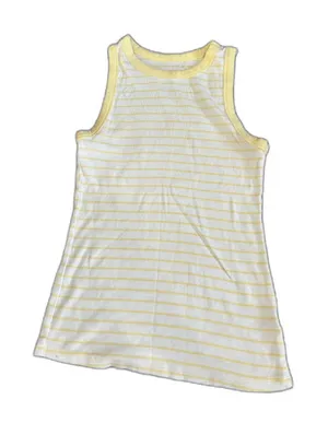 A New Day yellow and white striped sleeveless tank top M thumbnail 1