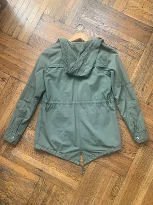 H&M green parka coat thumbnail 2
