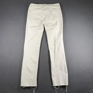 Ann Taylor LOFT Modern Straight Jeans Womens 4 27 White Mid Rise Raw Hem Denim thumbnail 9