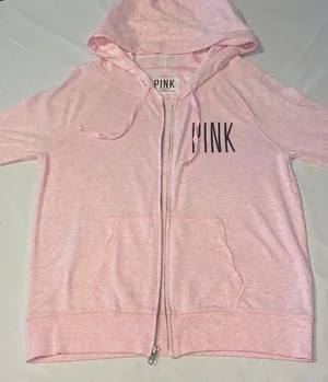 Victoria's Secret PINK Lightweight Light Pink Perfect Zip Hoodie Size Medium EUC thumbnail 8
