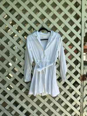 Boyish White Long Sleeve mini Dress thumbnail 2