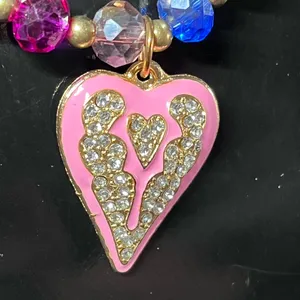 Colorful Heart Charm Necklace layering enamel maximalists thumbnail 2