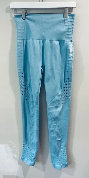 Gymshark Energy+ Seamless Leggings High Waisted Blue Eyelet Tights Womens thumbnail 1
