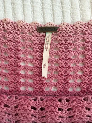 Free People Boomerang Crochet Open Knit Boatneck Sweater in Sweetpea Pink thumbnail 5