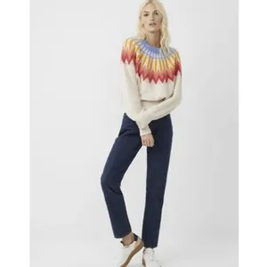 Zeagoo Women's Crewneck Pullover Sweater Long Sleeve Knit Cream S thumbnail 3