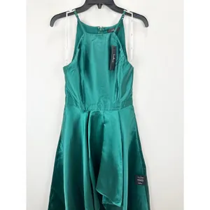 Lulus Broadway Show Emerald Green High-Low Gown Formal Glam Party Medium NWT thumbnail 10