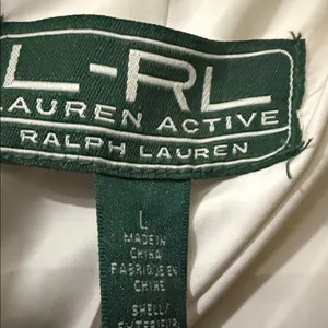 LAUREN-RALPH LAUREN Cream and Brown Puffer Jacket Size L thumbnail 6