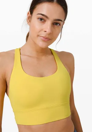 Lululemon Energy Longline Bra Womens 8 Soleil Yellow Medium Support B-D thumbnail 1