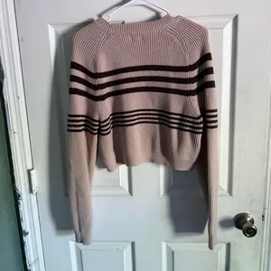 LA Hearts Brown Striped Crop Sweater thumbnail 2