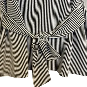 EXPRESS Black White‎ Striped Tie Waist Short Sleeve Knit Top EUC SizeSmall thumbnail 5