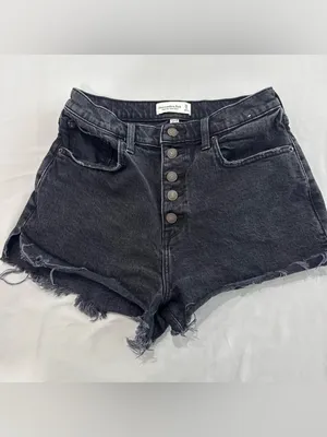 Abercrombie & Fitch High Rise Mom Shorts Black Size 28‎ 6 thumbnail 2