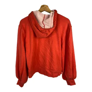 Cabi Womens Small Tangerine Deluxe Zip Up Hoodie Orange Zip Front Sweatshirt thumbnail 3