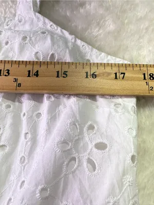 Alexis White Eyelet Button-Front Mini Dress with Ruffle Hem thumbnail 8
