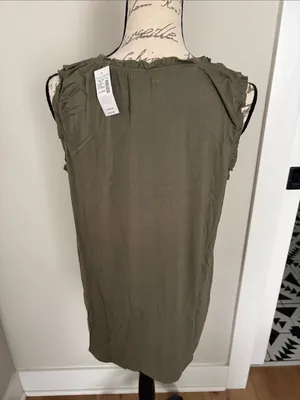 Maurices Olive Green XL Ruffle-Trim Tank thumbnail 3
