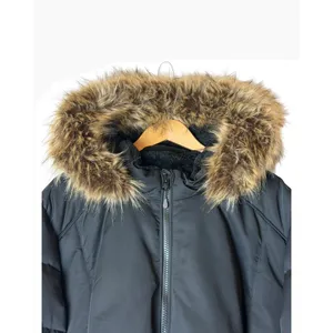Arctic Expedition Down Puffer Coat Women 5X Black Quilted Faux Fur Parka Winter thumbnail 4