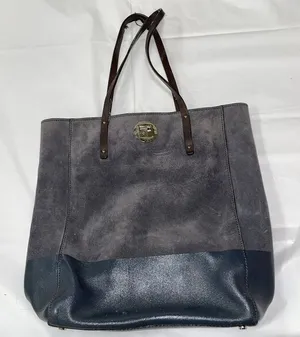 Kate Spade Square Tote ‎ Shoulder Bag Suede Gray Leather Bag thumbnail 1