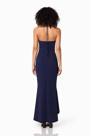 Elliatt Lille Halter Neck Maxi in Navy thumbnail 2