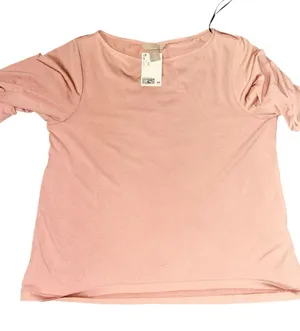 H&M Blush Pink Short Sleeve Scoop Neck Top NWT thumbnail 1