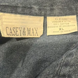 VTG Casey & Max Equestrian Western Embroidered Denim Jean Sleeveless Shirt XL thumbnail 5
